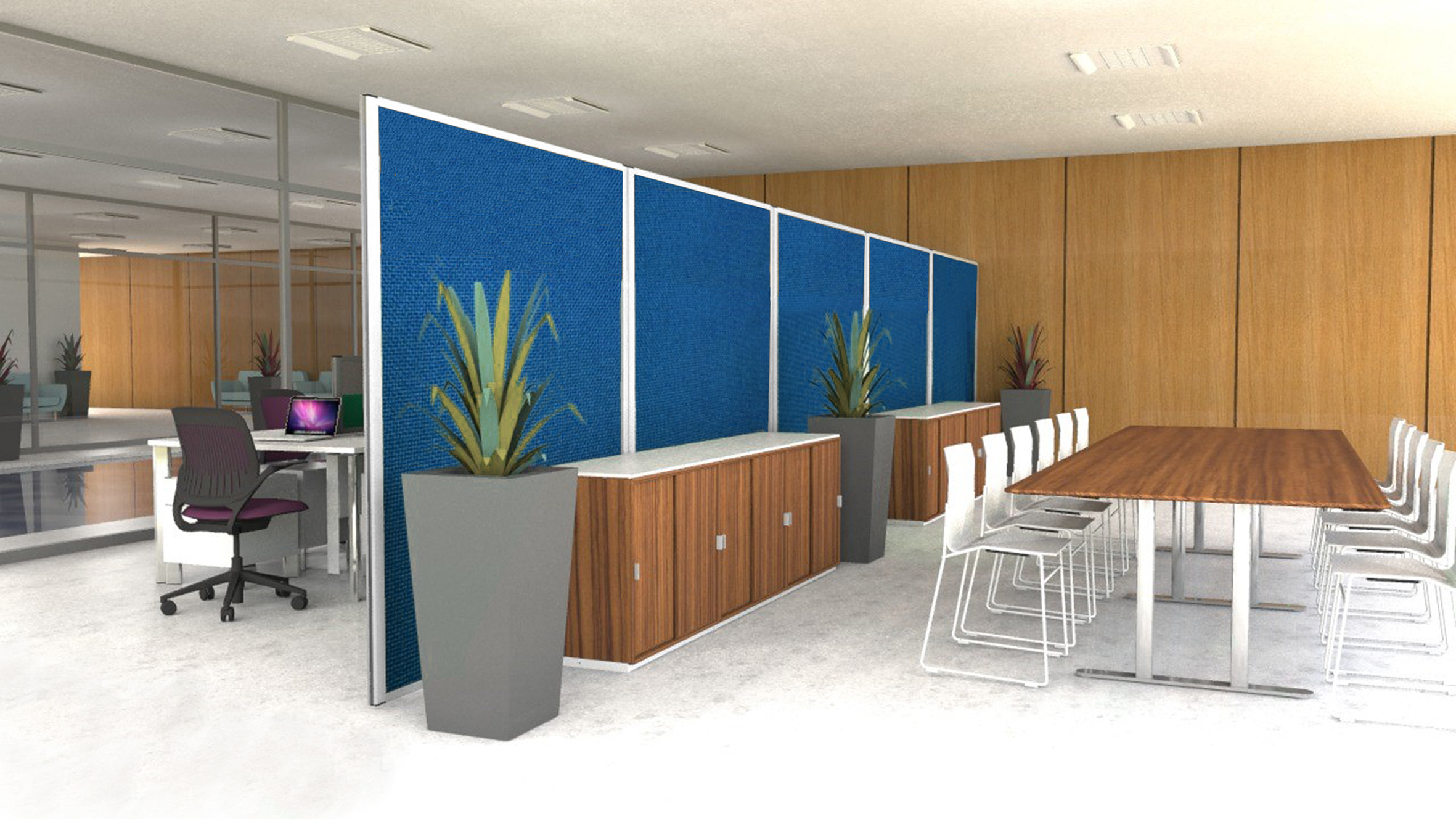 Free standing acoustic office screens