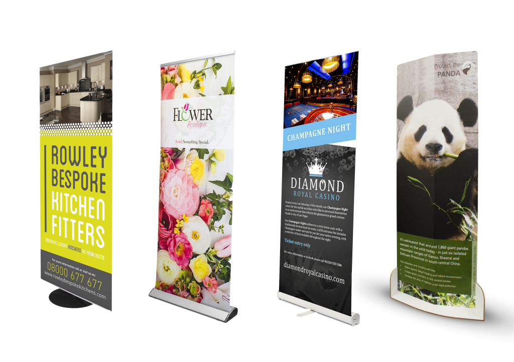 Range of 4 roller banners