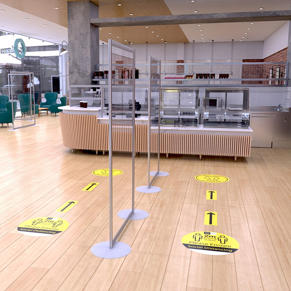 Social Distancing Freestanding Partitions