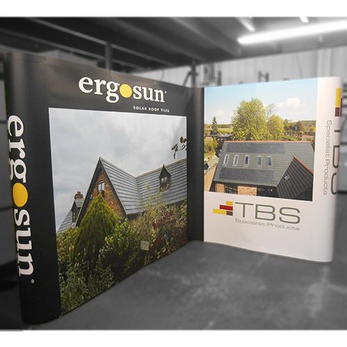 L shape pop up stand created with linked frames