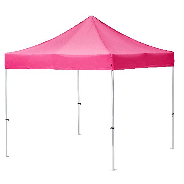 3m x 3m exhibition gazebo, stock pink canopy. 
