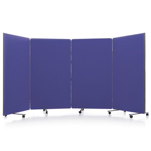 Flexi-Screen Deluxe 4m Wide Room Dividers in purple fabric