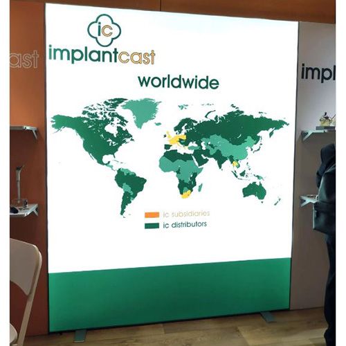 LuMax LED Light Box 2.5m High with double sided fabric graphic panels. 