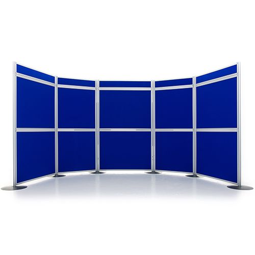 Universal modular display board kit with electric blue loop nylon fabric