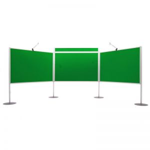 Universal big kit 3 with 3 large display panels, 4 x poles and bases. Additional header panels and lights are available to purchase