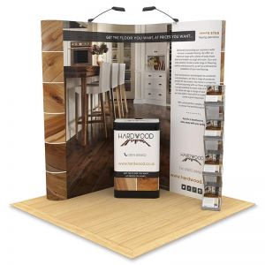 2m x 2m Exhibition Stand with L Shape Pop Up