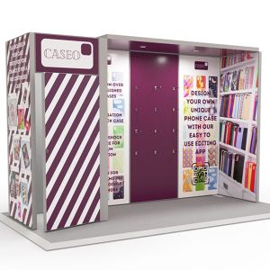Exhibit Modular Exhibition Stand 2m x 4m Kit 4, includes 1m x 1m storage cupboard and arch