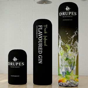 Custom printed, inflatable columns. Suitable for exhibition use. 
