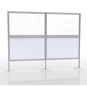 Multi-panel social distancing screen with acrylic and laminate panels, Ideal for covid-19 pods