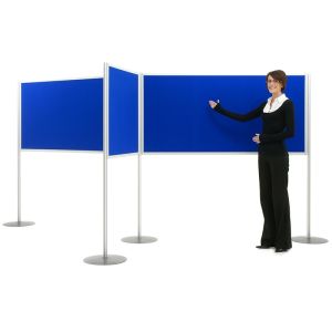 Large display boards upholstered with loop nylon fabric. 