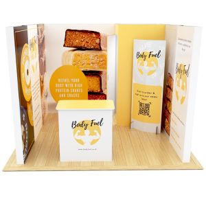 3m x 3m U Shape Modulink Stand with Cupboard
