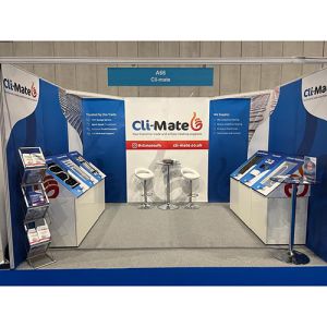 U shape 3m x 4m shell scheme, with 10 printed panels, choose from rollable graphics or printed foamex