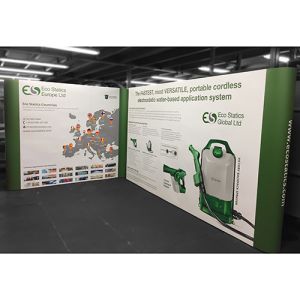 3m x 4m L shape pop up stand at the 3m jumbo height