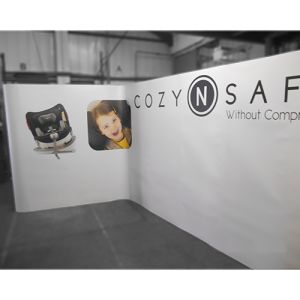 3m x 5m L shape, linked premier pop up stand