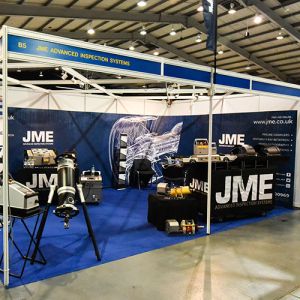 8m wide streamline exhibition stand used in a shell scheme stand space