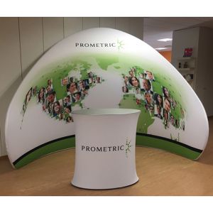Tex-Flex crest display, using a stretch fabric display panel. 