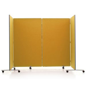 Flexi-Screen Deluxe Room Partitions in yellow fabric