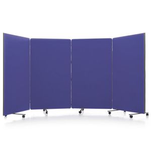 Flexi-Screen 4 Panel Room Dividers in red woven fabric