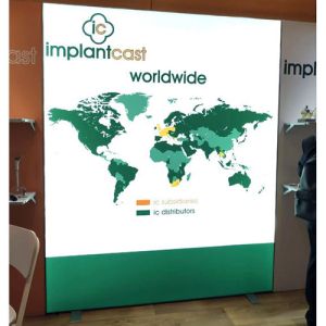 LuMax LED Light Box 2.5m High with double sided fabric graphic panels. 
