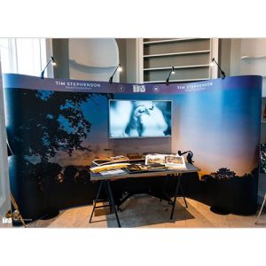 5m wide curved streamline pop up stand 
