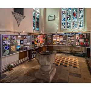 Modular, large panel display kits used in a church