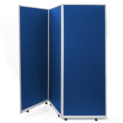 Mobile partitions with fitted castor wheels and anti-bacterial fabric