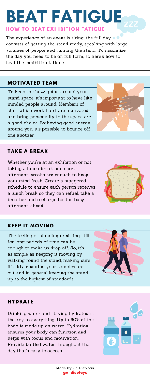 How to beat fatigue when attending an event to provide maximum customer service