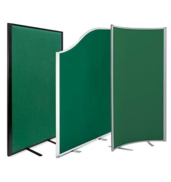 Morton Acoustic Freestanding Office Screens in Green Fabric