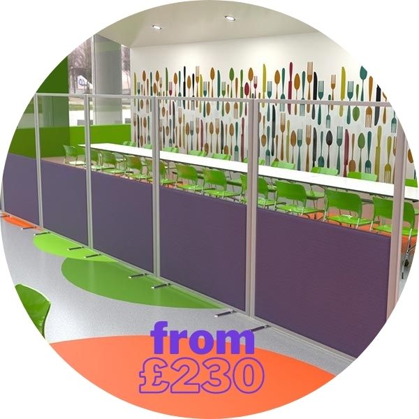 Half Vision Partitions are perfect for dividing open canteens and lunch areas