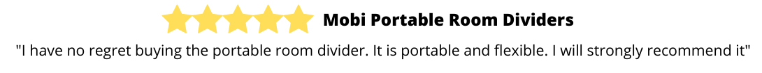 Room divider review from a customer for the mobi portable room dividers