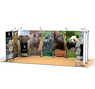 3m x 6m Streamline Exhibition Stand, manufactured by Go Displays