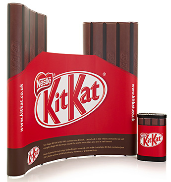 Jumbo pop up displays, manufactured by Go Displays