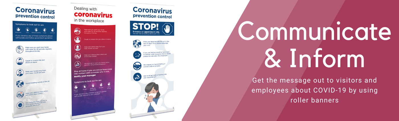 Coronavirus Banners and notices, protect against COVID-19