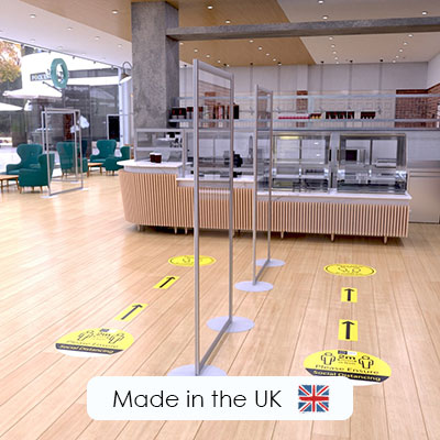 social distancing screens, manufactured by Go Displays