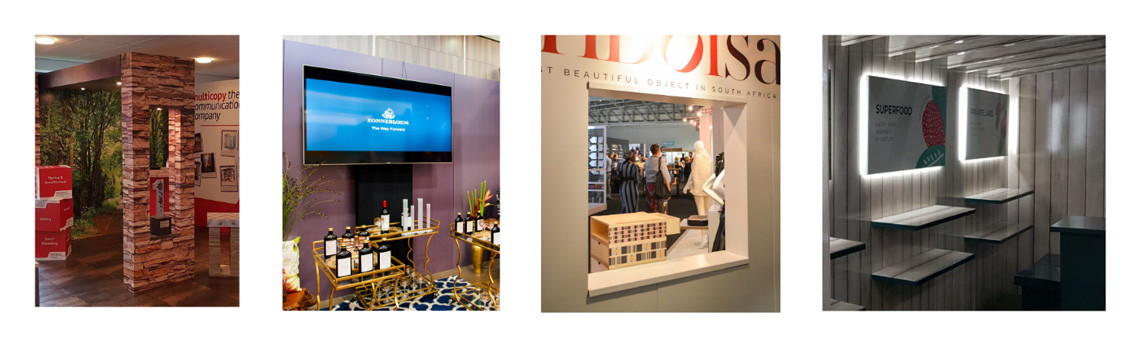 modulink exhibition stands can be upgraded to include monitor stands, arches and windows