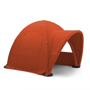 6m x 6m inflatable tent, includes 3 walls and awning.