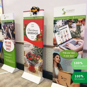 Natural banner stand, made with 4.5mm cardboard